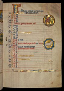 Ms 322 f.2r, Marzo, un uomo che scava, illustrazione dal 